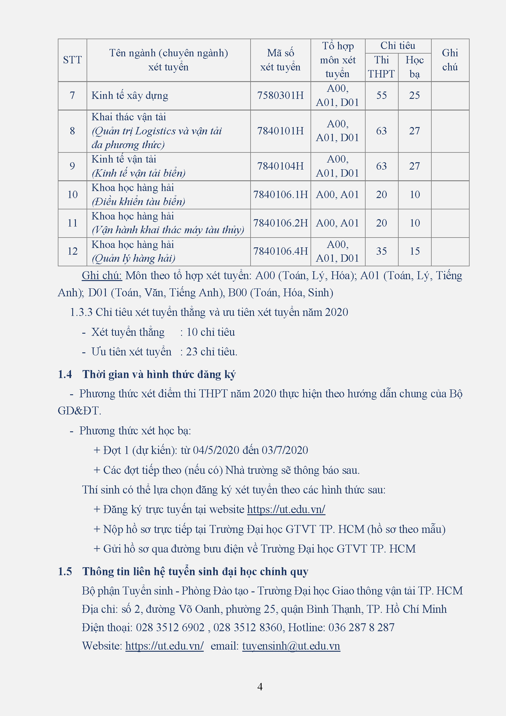 tuyen sinh 2020 dai hoc giao thong van tai tp hcm xet hoc ba tu 18 diem