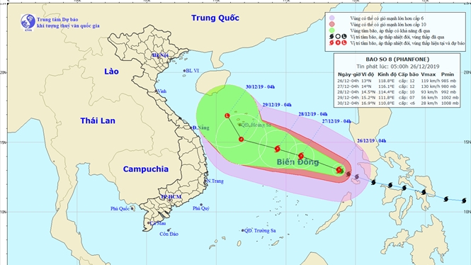 Tin bão mới nhất: Bão số 8 vào Biển Đông, gió giật cấp 14