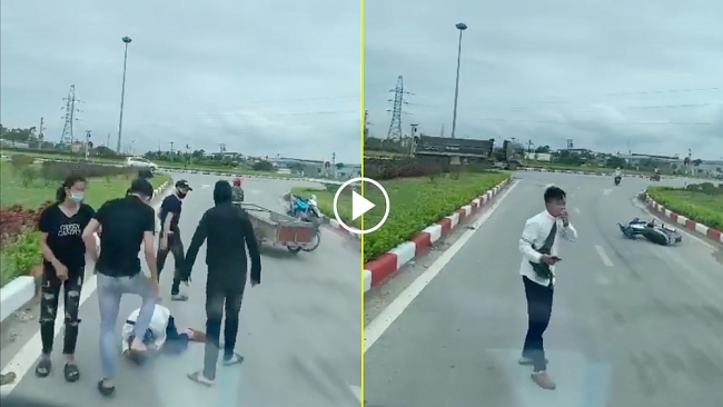 Tài xế nhanh trí hòa giải nhóm thanh niên hăng máu đánh người