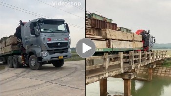 hu via canh xe tai cho nang lieu linh di qua cay cau yeu