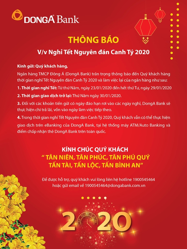 lich nghi tet nguyen dan 2020 ngan hang dong a tien dao han duoc tinh the nao