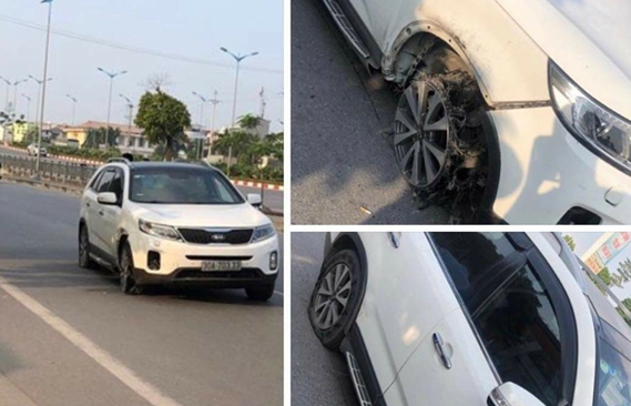 Hà Nội: Xe KIA tông liên hoàn 4 xe máy rồi bỏ chạy