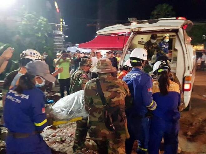 Nhà Trung Quốc xây bị đổ sập ở Campuchia: Số thương vong lên đến 50 người