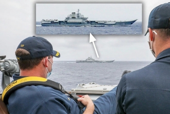 Mỹ gửi gắm thông điệp gì qua bức ảnh tàu khu trục  USS Mustin theo dõi tàu Liêu Ninh?