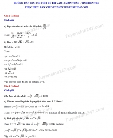 dap an de thi mon toan tuyen sinh lop 10 vao thpt tinh ben tre nam 2020