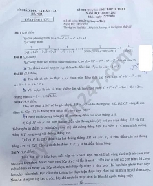 Đề thi môn Toán tuyển sinh lớp 10 vào THPT Chuyên Tin TP Hà Nội năm 2020