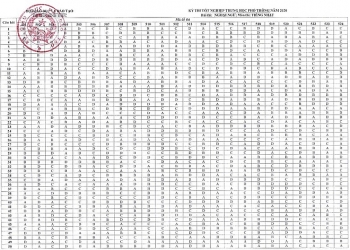 Đáp án chính thức môn Tiếng Nhật thi tốt nghiệp THPT 2020 do Bộ Giáo dục & Đào tạo công bố