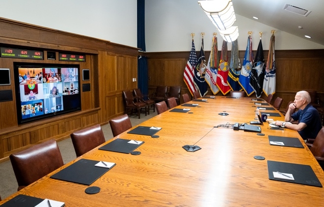 Tổng thống Biden họp trực tuyến về tình hình Afghanistan từ Trại David