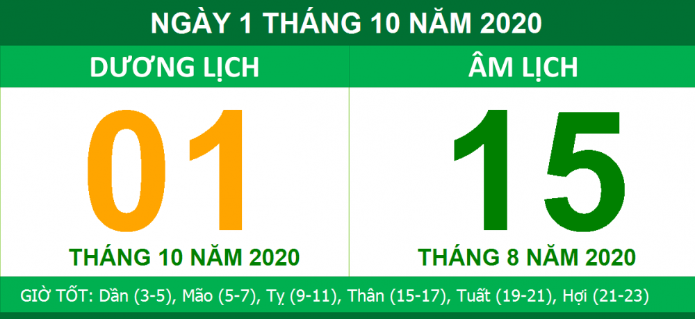 Giờ hoàng đạo, hắc đạo ngày Rằm Trung thu năm 2020