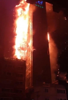 Tòa nhà 33 tầng ở Hàn Quốc cháy dữ dội suốt đêm, 88 người nhập viện cấp cứu