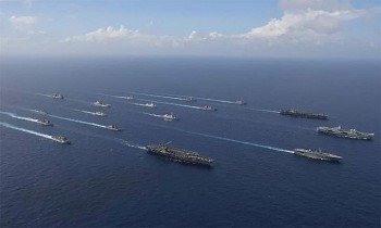 Tàu sân bay Hoa Kỳ tập trận cùng hàng loạt chiến hạm 'khủng'