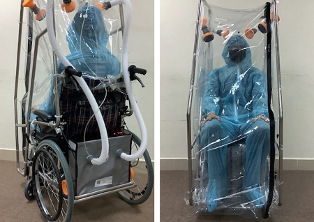 Nhóm nhà khoa học Việt chế tạo xe lăn áp lực âm cho bệnh nhân COVID-19