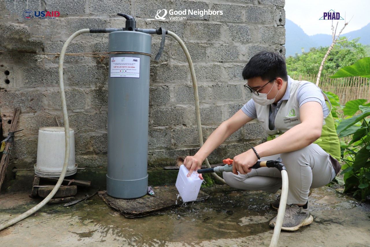 GNI lắp đặt thiết bị lọc nước cho 20 hộ gia đình  tại Yên Mông (Hòa Bình)