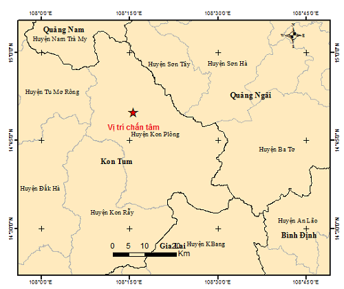 Liên tiếp xảy ra 3 trận động đất tại Kon Tum