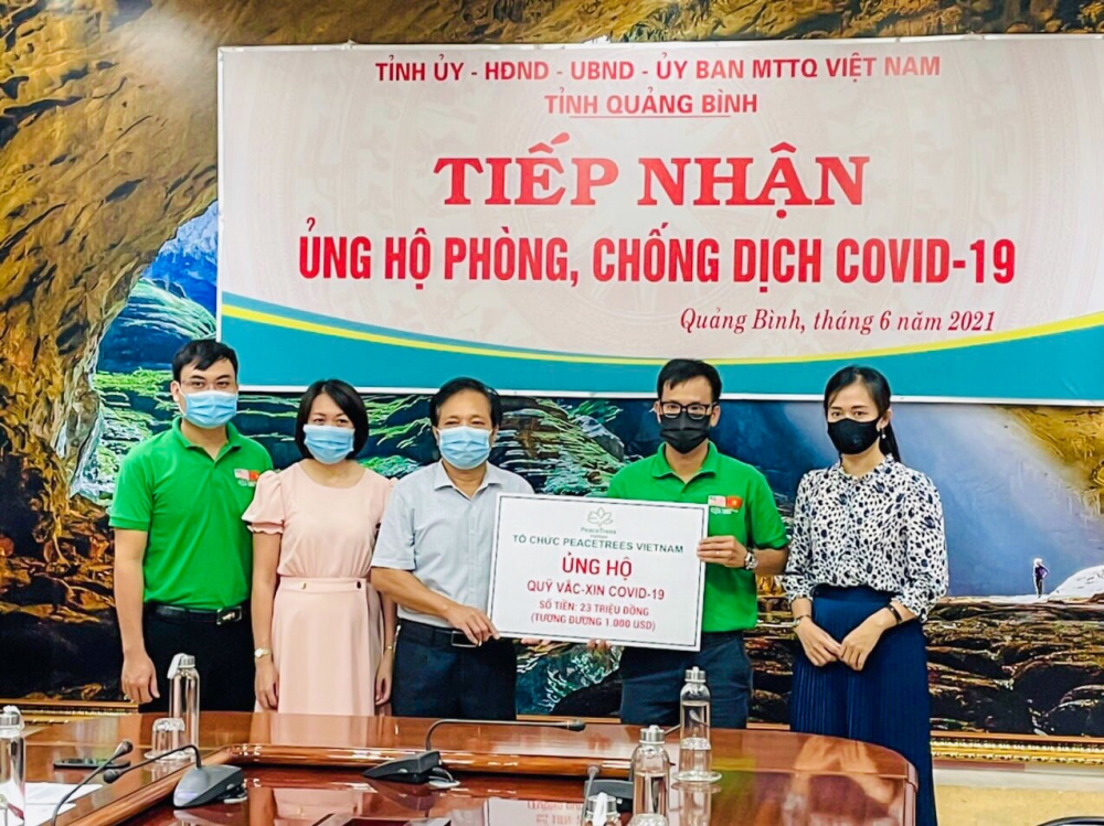 PeaceTrees VietNam ủng hộ 3.000 USD cho Quỹ Vaccine phòng chống Covid-19