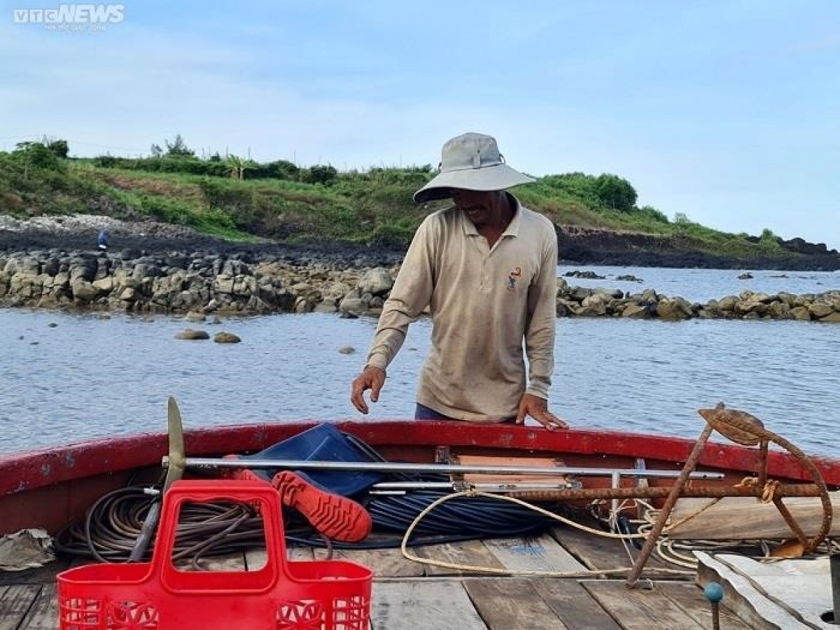 Lặn biển săn nhum, ngư d&acirc;n Quảng Ng&atilde;i phấn khởi thu bạc triệu - Ảnh 3.