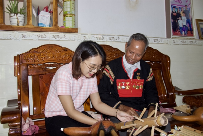 Già làng Y Hơ Êban nặng lòng với âm thanh âm tre, nứa