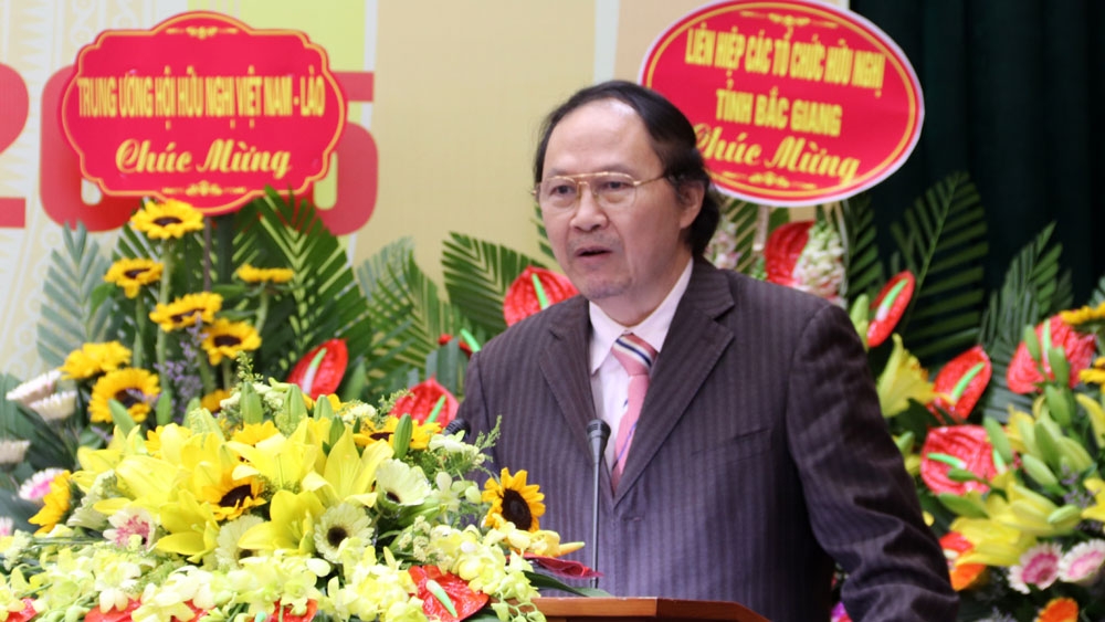 Ông Nguyễn Xuân Khởi, Chủ tịch Hội Hữu nghị Việt Nam - Lào tỉnh Bắc Giang khóa III tiếp tục được bầu giữ chức Chủ tịch khóa IV