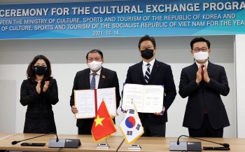 Kí kết hợp tác, giao lưu văn hoá nhân kỉ niệm 30 năm thiết lập quan hệ ngoại giao Việt - Hàn