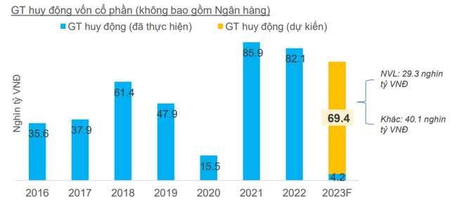 Loại ra 2 thương vụ cá biệt, doanh nghiệp niêm yết có thể giảm 40% giá trị huy động trong năm 2023 ảnh 1