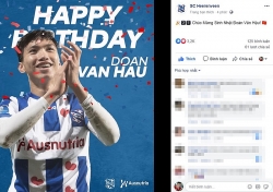 SC Heerenveen chúc mừng sinh nhật Văn Hậu trên Facebook
