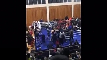 clip danh len tay dam nghiep du vo si chuyen nghiep bi khan gia danh hoi dong tren san dau