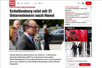 Truyền thông Áo đồng loạt đăng tin về chuyến thăm Việt Nam của Bộ trưởng Ngoại giao A.Schallenberg