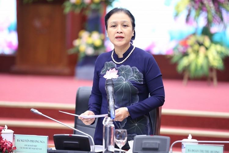 Đại sứ Nguyễn Phương Nga, Chủ tịch Liên hiệp các tổ chức hữu nghị Việt Nam phát biểu tại Hội nghị.