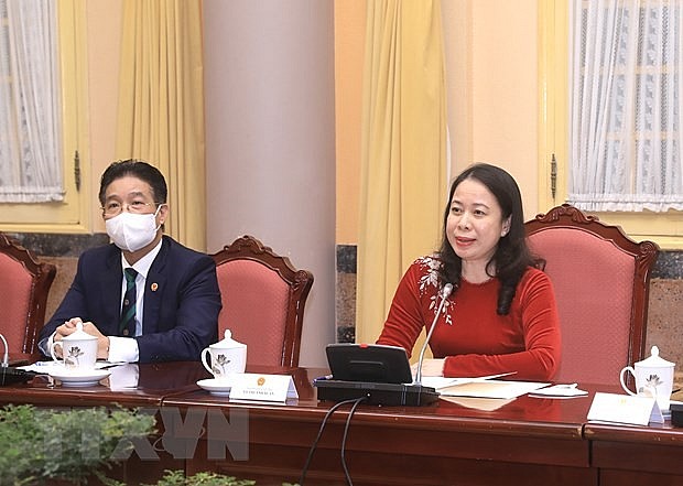 Phó Chủ tịch nước Võ Thị Ánh Xuân phát biểu. (Ảnh: Lâm Khánh/TTXVN)
