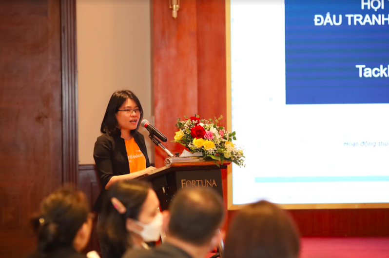 Bà Nguyễn Thu Hà, Quản lý Dự án “Đấu tranh chống mua bán người và nô lệ thời hiện đại”, World Vision Việt Nam, tổng kết Dự án
