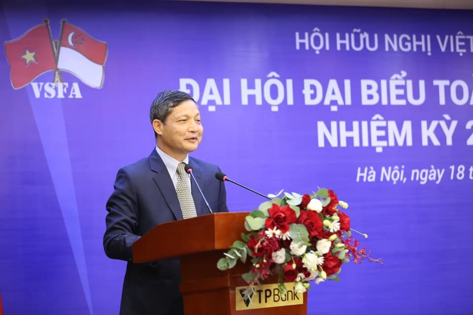 Ông Vũ Viết Ngoạn tái đắc cử Chủ tịch Hội hữu nghị Việt Nam-Singapore nhiệm kỳ 2021-2026