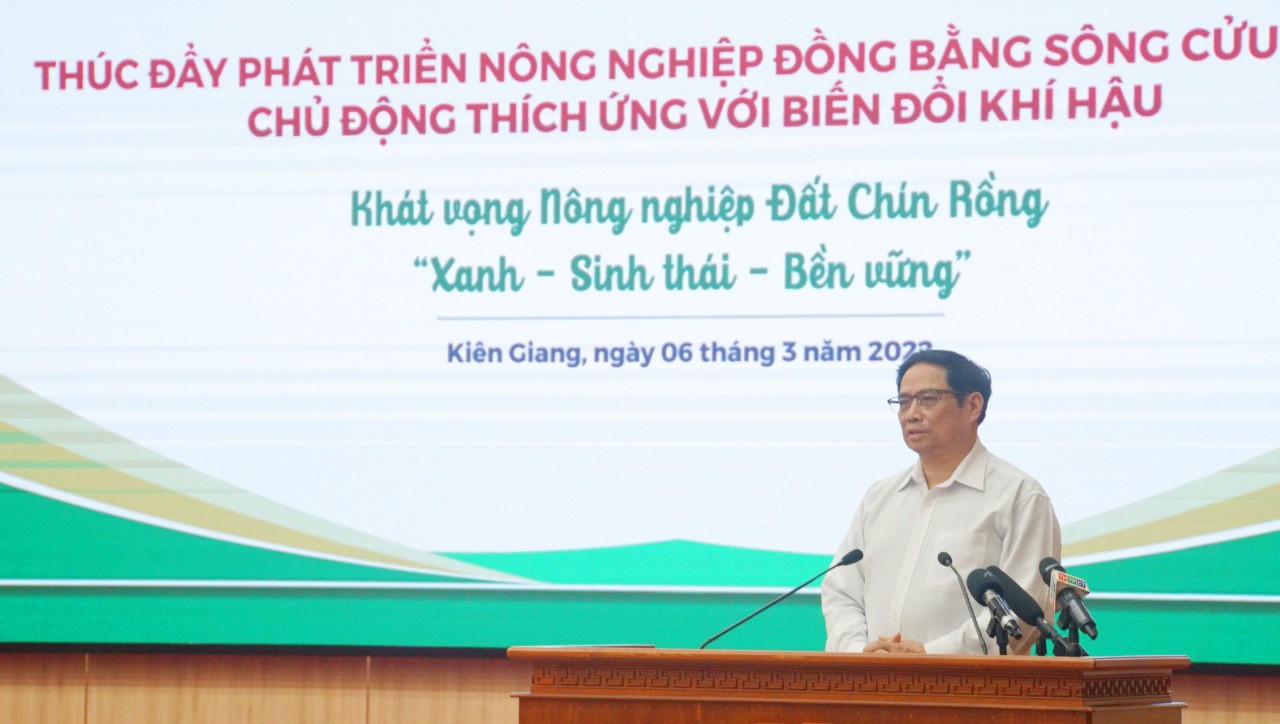 Thủ tướng Phạm Minh Chính yêu cầu tư duy đột phá, tầm nhìn chiến lược thúc đẩy phát triển ĐBSCL