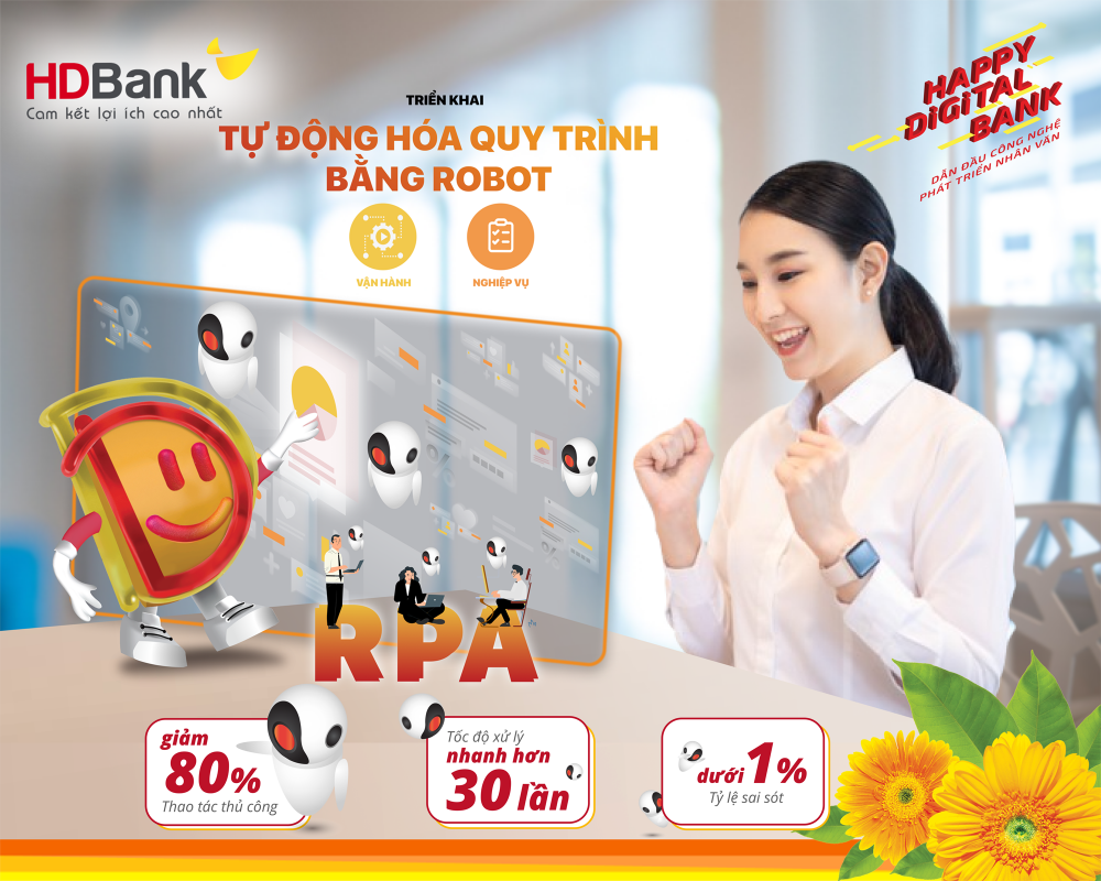 HDBank đẩy mạnh chuyển đổi số với công nghệ tự động hoá RPA