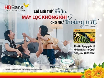 “Khách hàng vay – tặng ngay máy lọc không khí” cùng thẻ HDBank MasterCard