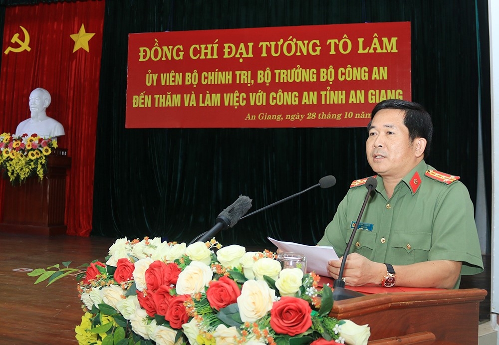 Bộ trưởng Tô Lâm đến thăm và làm việc với Công an tỉnh An Giang