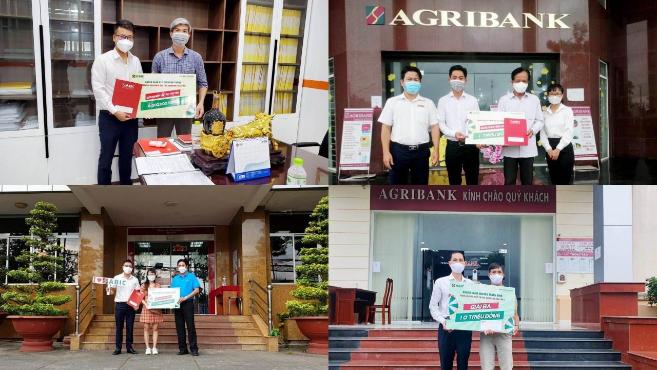 Bảo hiểm Agribank Cần Thơ trao thưởng cho các khách hàng trúng thưởng Chương trình tri ân khách hàng