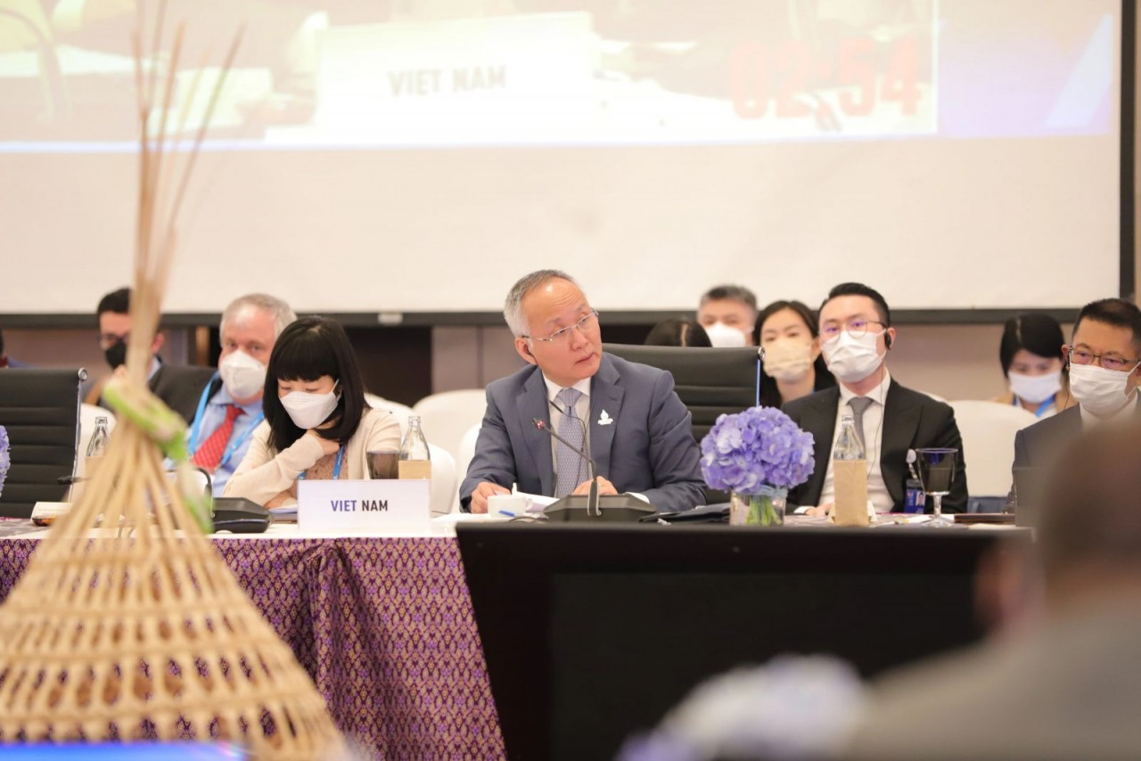 Thứ trưởng Trần Quốc Khánh dự Hội nghị Bộ trưởng Thương mại (MRT) APEC tại Thái Lan từ 21-22/5/2022. Ảnh: Bộ Công thương.