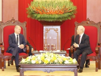 Tổng Bí thư Nguyễn Phú Trọng tiếp Thủ tướng Đức Olaf Scholz thăm chính thức Việt Nam