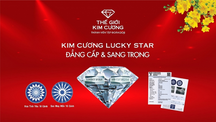 Lucky Star là dòng kim cương viên sở hữu nhiều giác cắt nhất trên thế giới, có độ chiếu sáng rực rỡ. Kim cương viên Lucky Star hiện có mức ưu đãi 5%.
