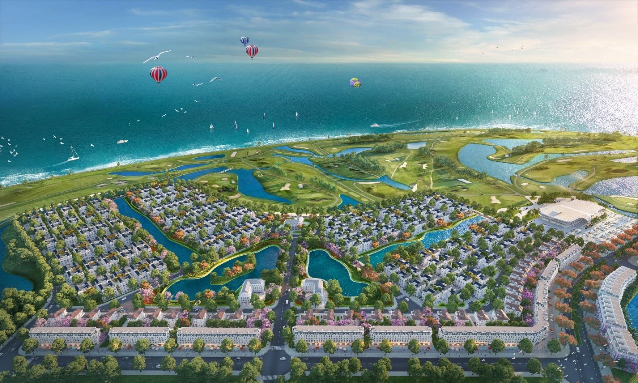 Hình ảnh phối cảnh Sân golf 27 hố hoàn toàn trên biển tại Siêu dự án KDL Quốc tế Đồi Rồng – Dragon Ocean Đồ Sơn sắp ra mắt năm 2022.