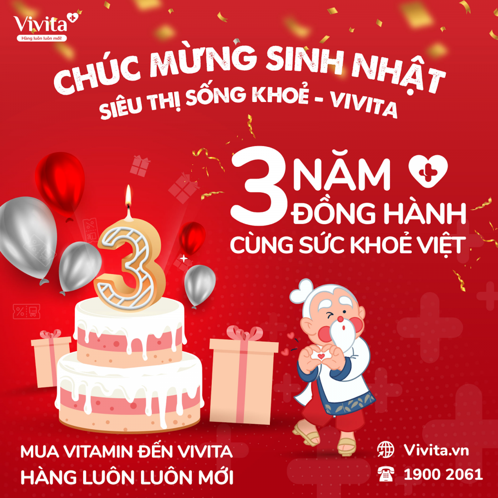 Nhà thuốc Vivita sinh nhật 3 tuổi với nhiều quà tặng trong tháng 4
