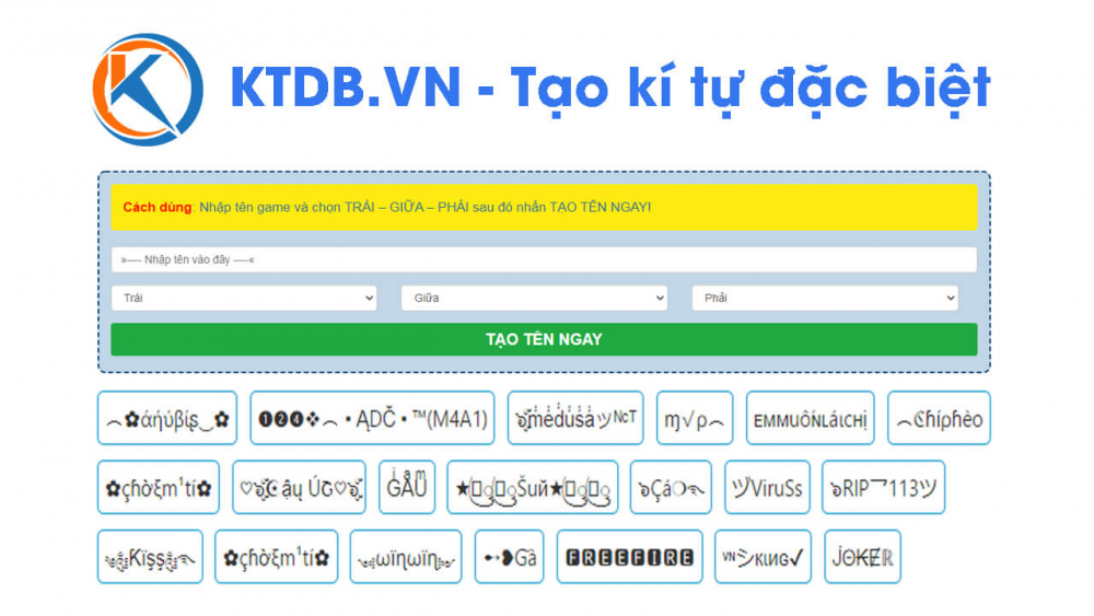 KTDB.VN - Ứng dụng tạo kí tự đặc biệt gây sốt giới trẻ