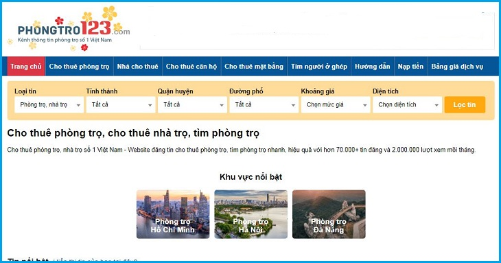 Top 10 website đăng tin phòng trọ tốt nhất hiện nay