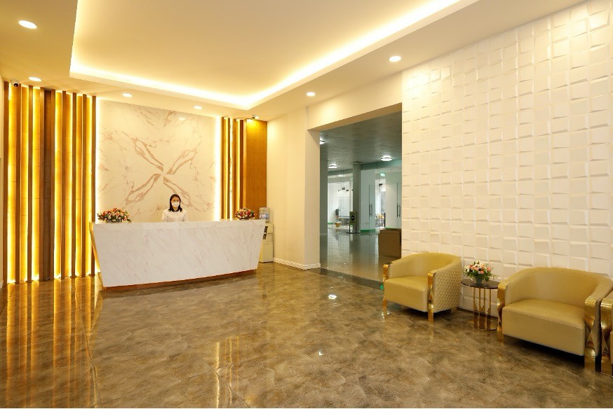 Hình ảnh sảnh toà nhà tái định cư.