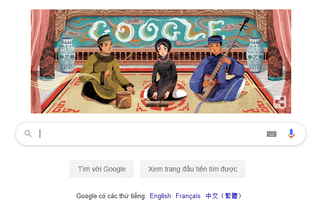 google lan dau tien ton vinh nghe thuat ca tru viet nam tren trang chu