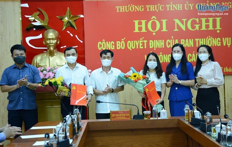 Bổ nhiệm nhân sự, lãnh đạo mới tại TP.HCM, Quảng Ngãi, Nghệ An