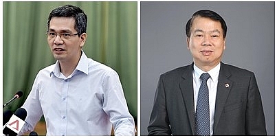 2 tân Thứ trưởng Bộ Tài chính Võ Thành Hưng và Nguyễn Đức Chi (từ trái sang)
