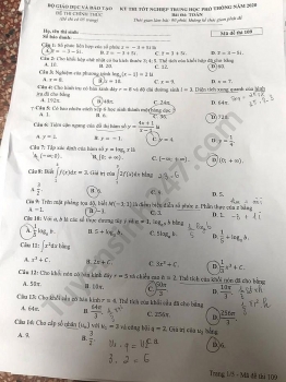 goi y dap an mon toan ma de 109 thi tot nghiep thpt quoc gia 2020