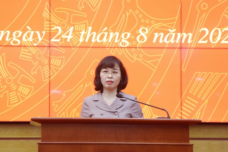 Bà Trịnh Thị Minh Thanh phát biểu nhận nhiệm vụ (Ảnh: Báo Quảng NInh)