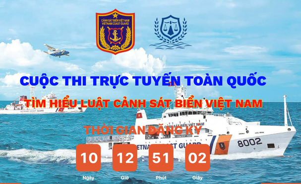 Thi trực tuyến tìm hiểu Luật Cảnh sát biển Việt Nam với nhiều giải thưởng hấp dẫn
